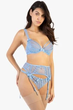 Playful Promises Fallon Blue Lace Suspender 7 Playful Promises Fallon Blue Lace Suspender -Clozurely Sales Store m5056575394520 blue xl 3