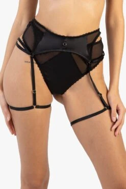 Playful Promises Noelle Satin Strappy Suspender Belt